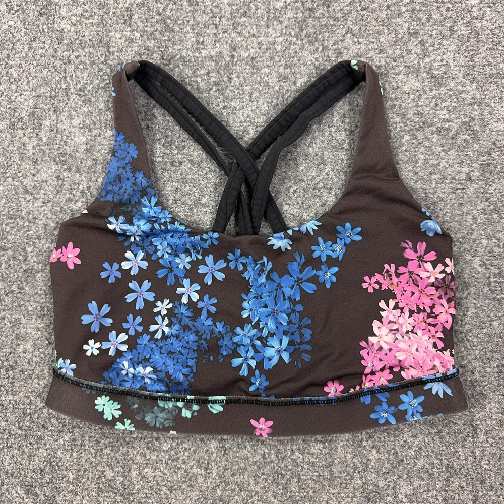 Lululemon Sports Bra‎ Womens Small Multicolor Floral Crossback Yoga Gym Athletic